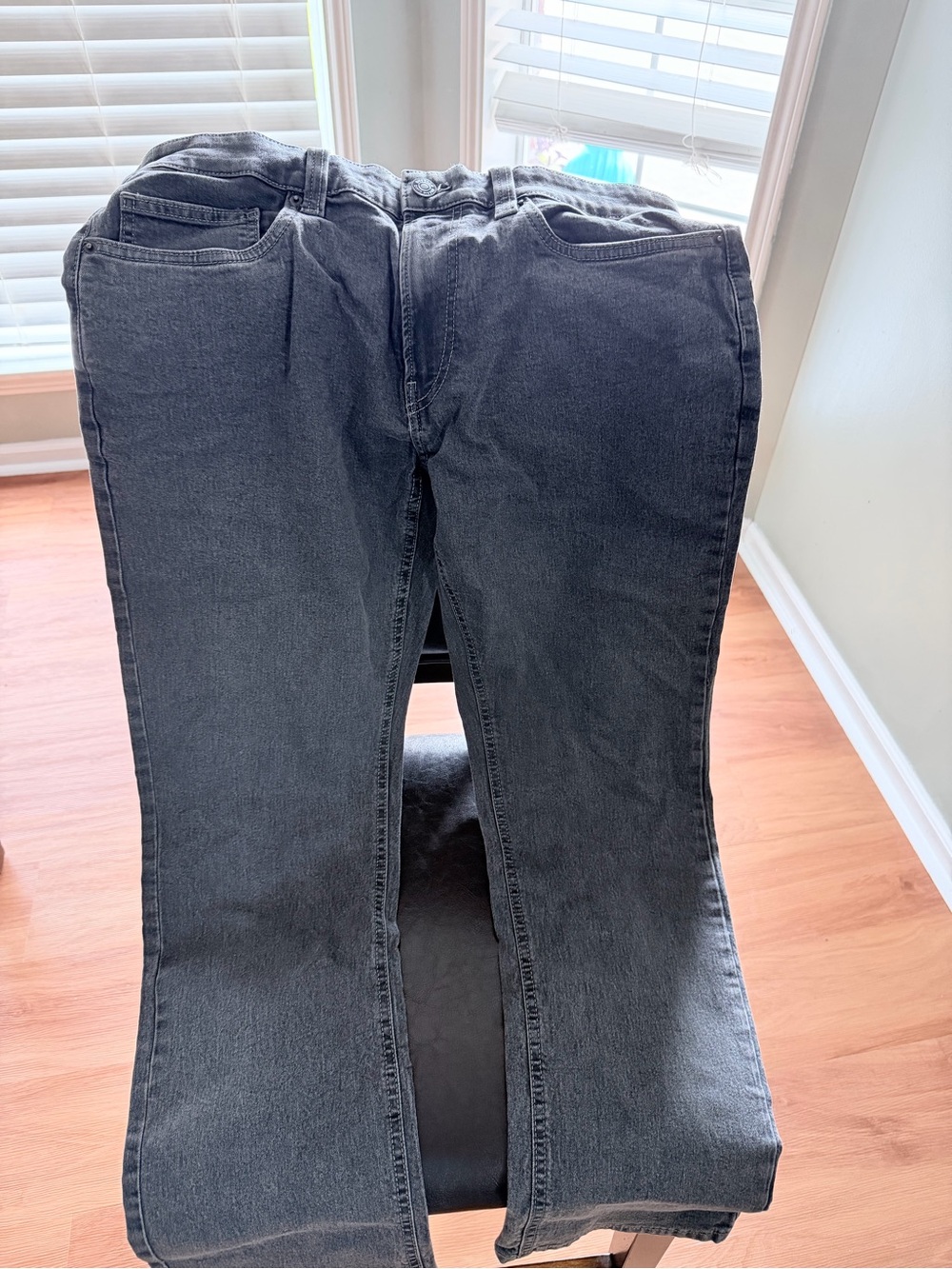 Buffalo David Bitton Straight Leg Jeans in Charcoal Black